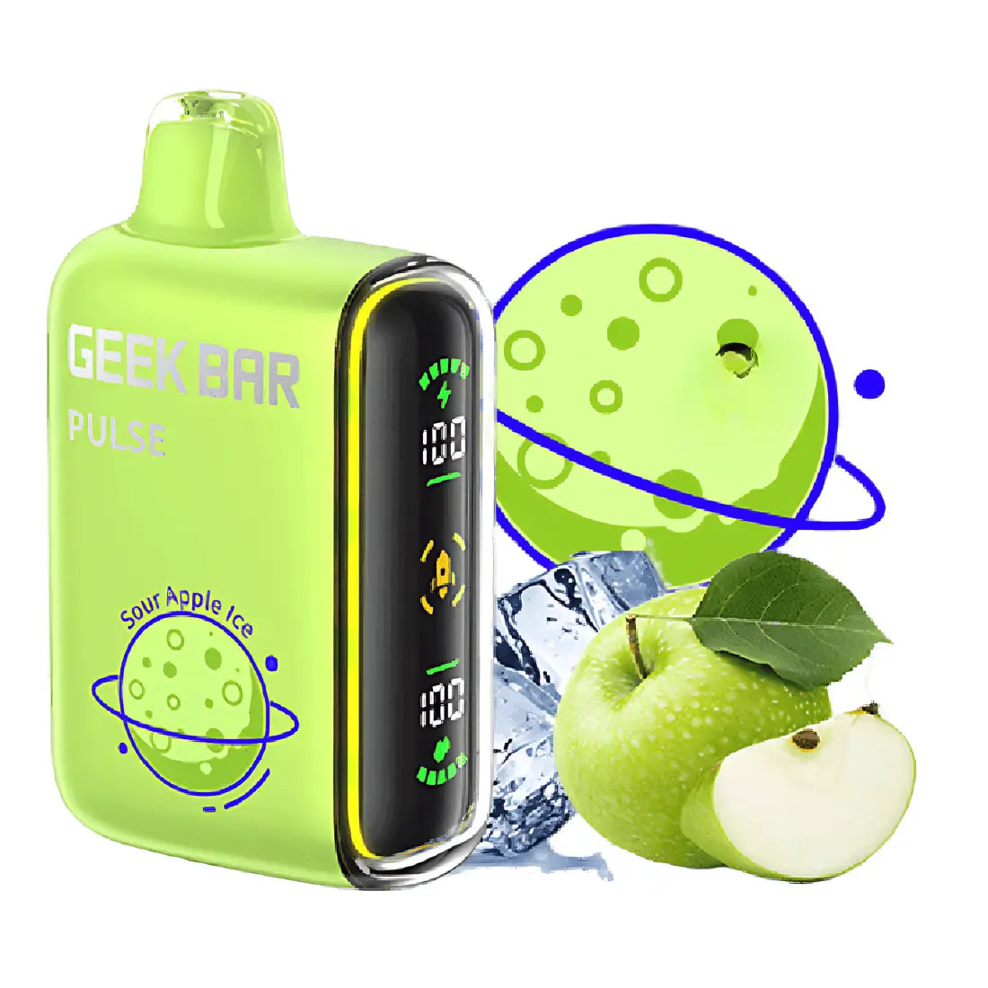 Geek Bar Pulse Sour Apple Ice Vape | $12.99 | Dual Mesh coil