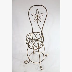 Wrought Iron Basket Daisy Planter Chair Pot Holder - Garden Iron and More