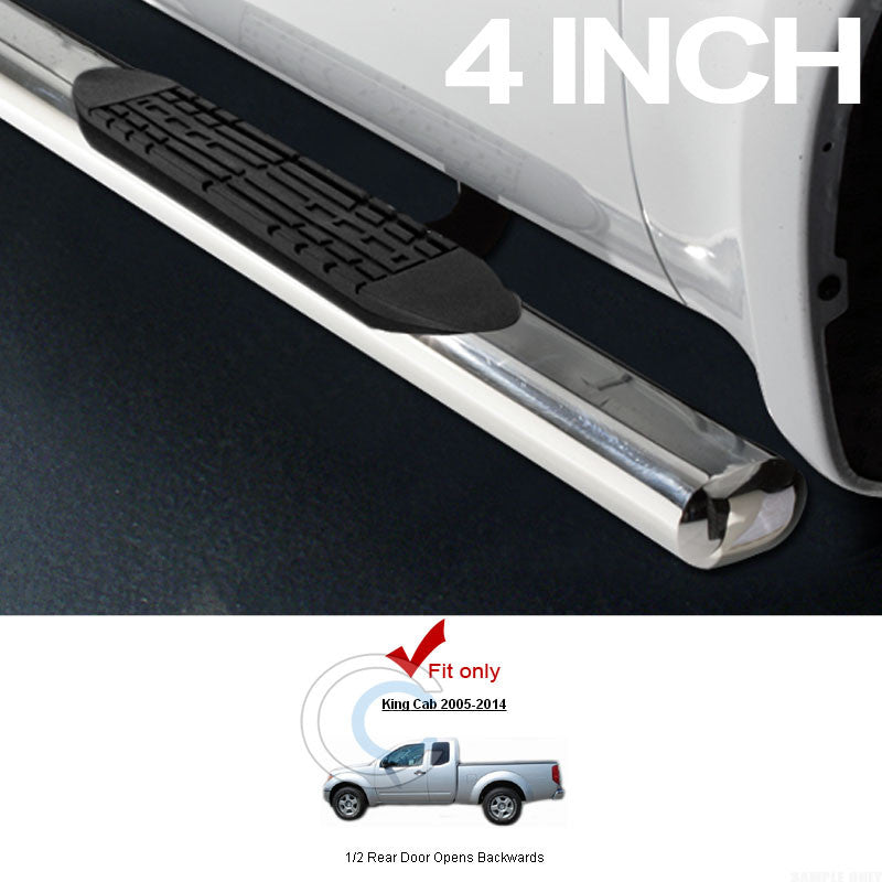 4" CHROME SIDE STEP NERF BARS RAIL RUNNING BOARD FOR 05-16 FRONTIER KING/EXT CAB