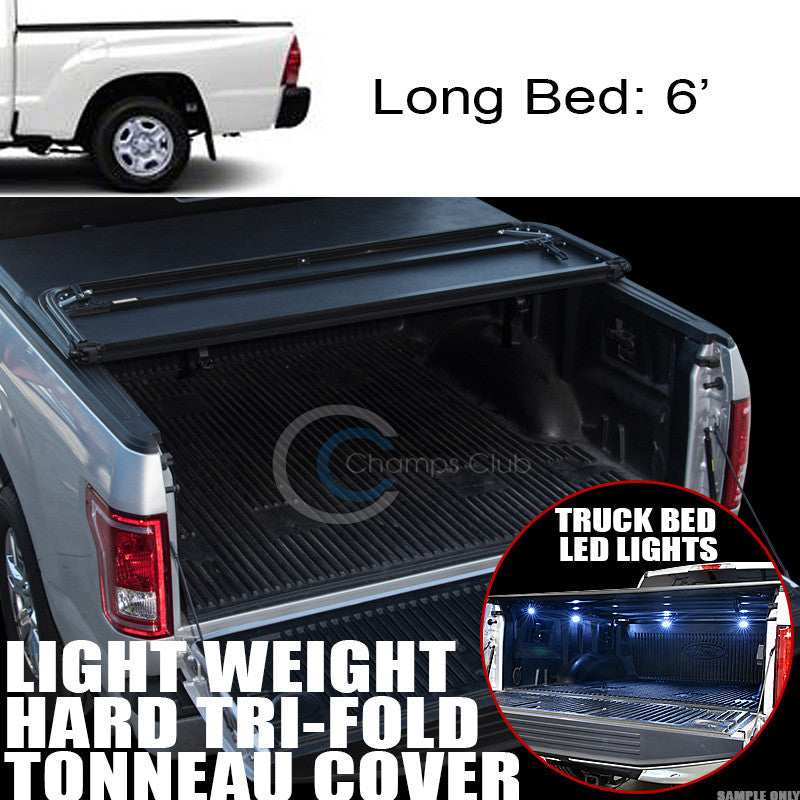 Tri Fold Hard Tonneau Cover Lw 16x Led Lights 16 17 Toyota Tacoma 6 Ft Jlconcepts