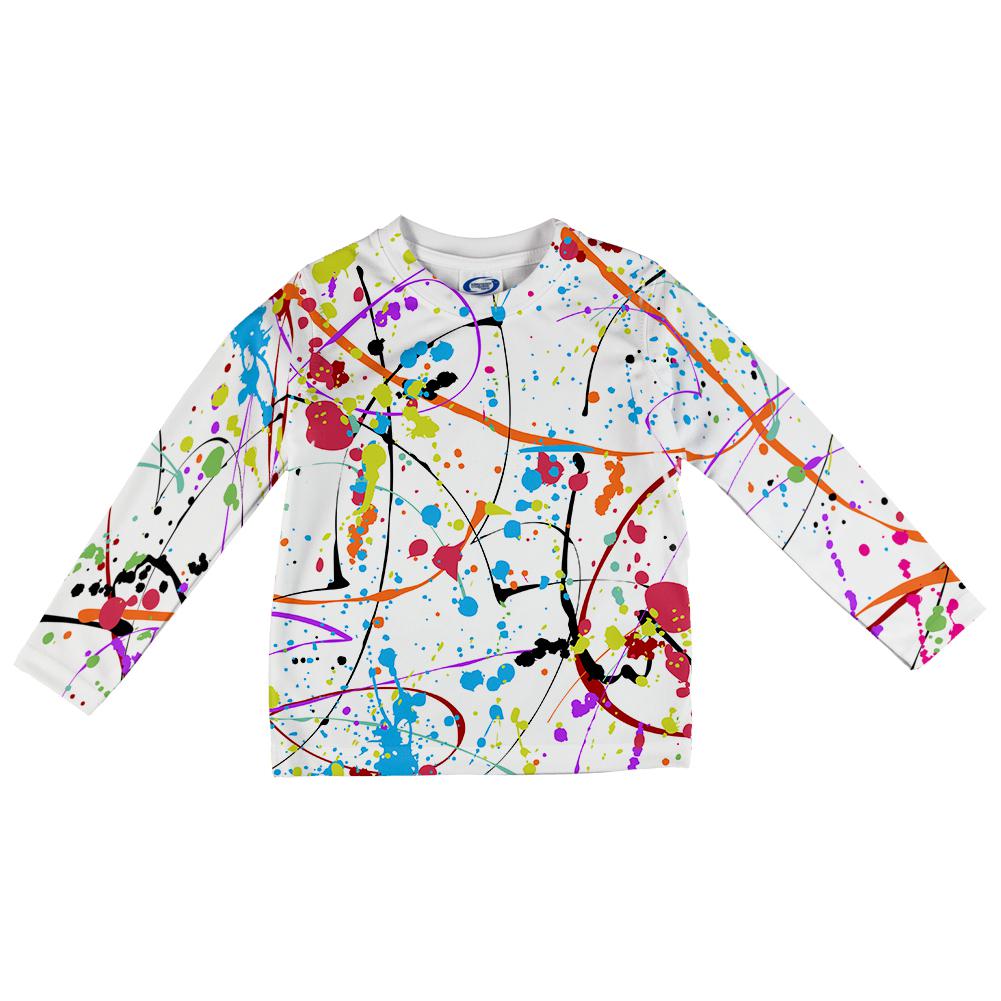 Splatter Paint White All Over Toddler Long Sleeve T Shirt Old Glory