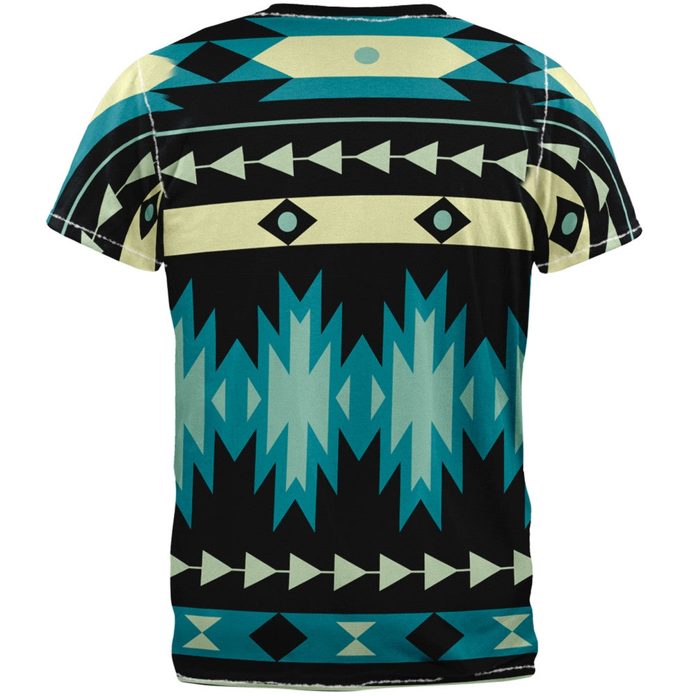 Native American Pattern Blue All Over Adult T-Shirt – Old Glory