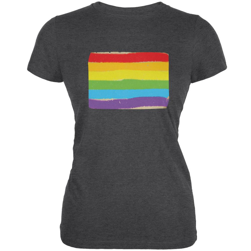 Gay Pride LGBT Vintage Rainbow Dark Heather Juniors Soft T-Shirt – Old ...