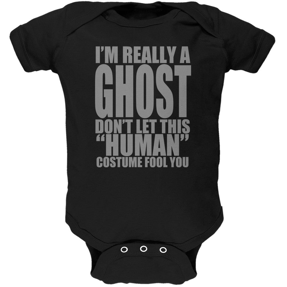 Halloween Human Ghost Costume Black Soft Baby One Piece – Old Glory