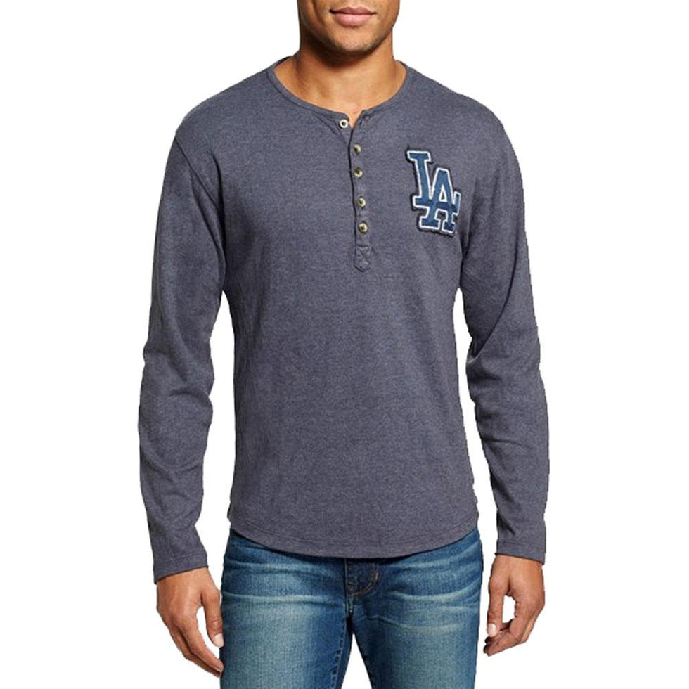 Los Angeles Dodgers - Chest Logo Primo Adult Henley Long Sleeve T-Shir ...