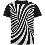 Trippy Black And White Swirl Adult Black Back T-Shirt – Old Glory