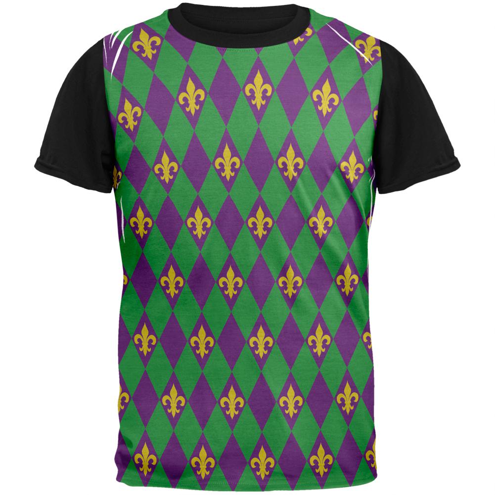 Mardi Gras Fleur De Lis Adult Black Back T-Shirt – Old Glory