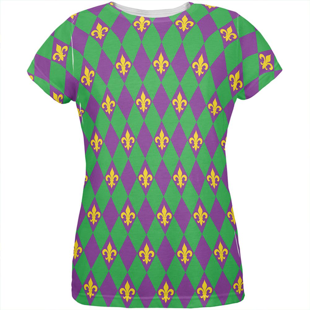 Mardi Gras Fleur De Lis All Over Womens T-Shirt – Old Glory