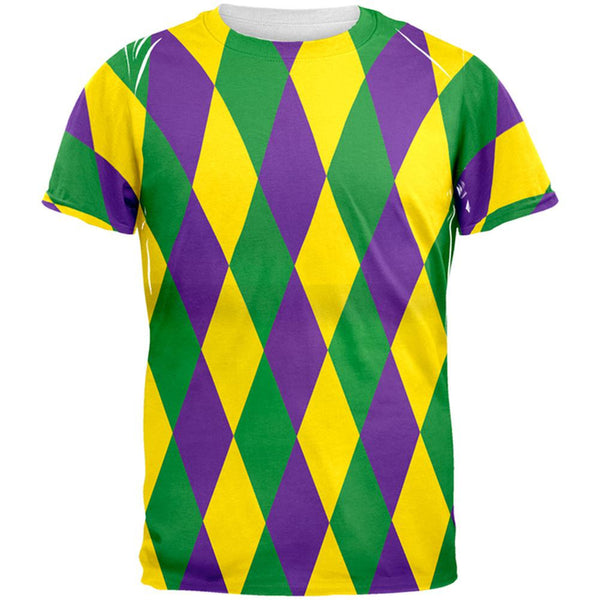 Mardi Gras Jester Costume All Over Adult T-Shirt | Old Glory