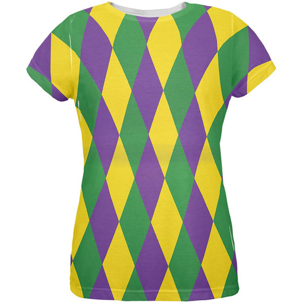 Mardi Gras Jester Costume All Over Womens T-Shirt | Old Glory