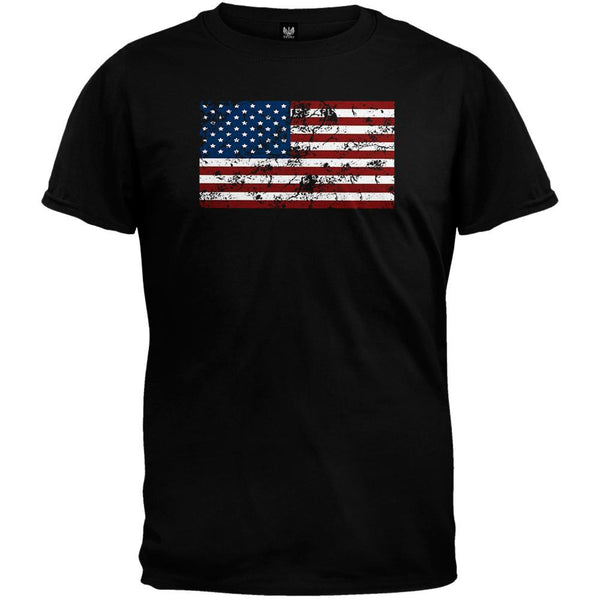 Distressed American Flag Black T-Shirt – OldGlory.com