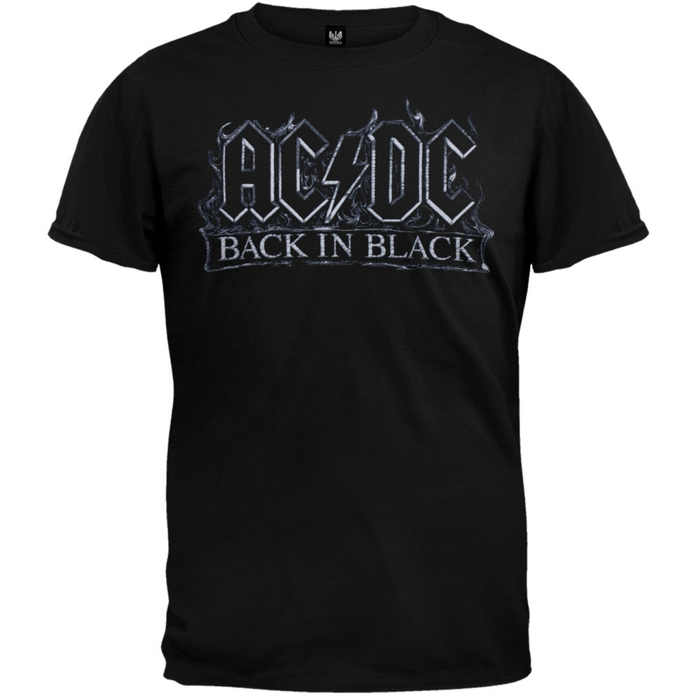 AC/DC - Back In Black Flames Soft T-Shirt – Old Glory