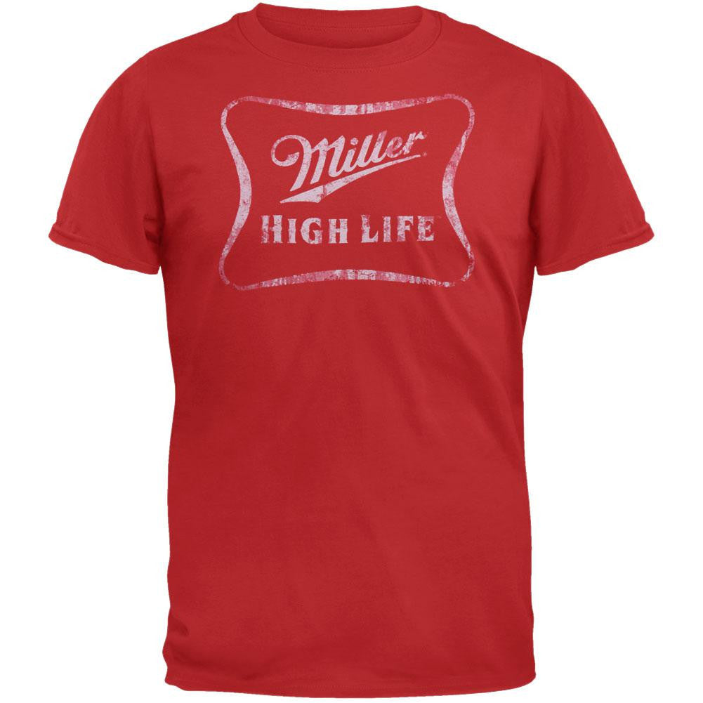 Miller High Life - Distressed Logo Soft T-Shirt – OldGlory.com