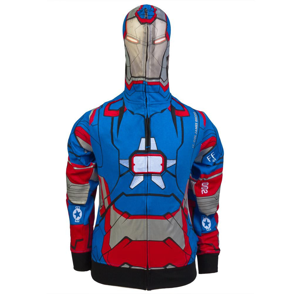 Iron Man I Am Iron Patriot Costume Zip Hoodie Old Glory