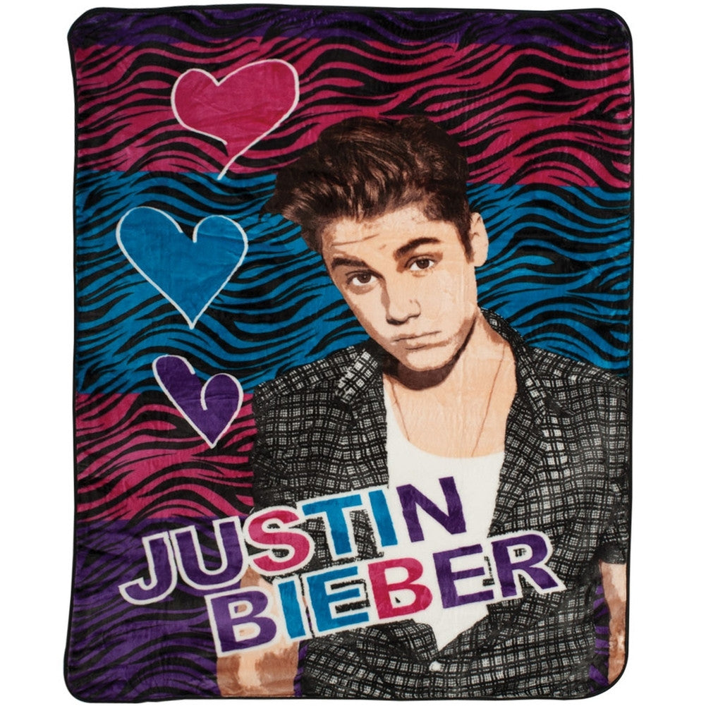 Justin Bieber Zebra Twin Blanket Old Glory