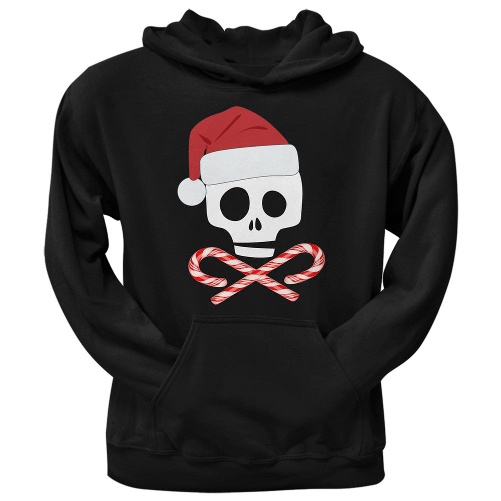 Skull And Cross Candy Canes Santa Black Adult Pullover Hoodie Old Glory 