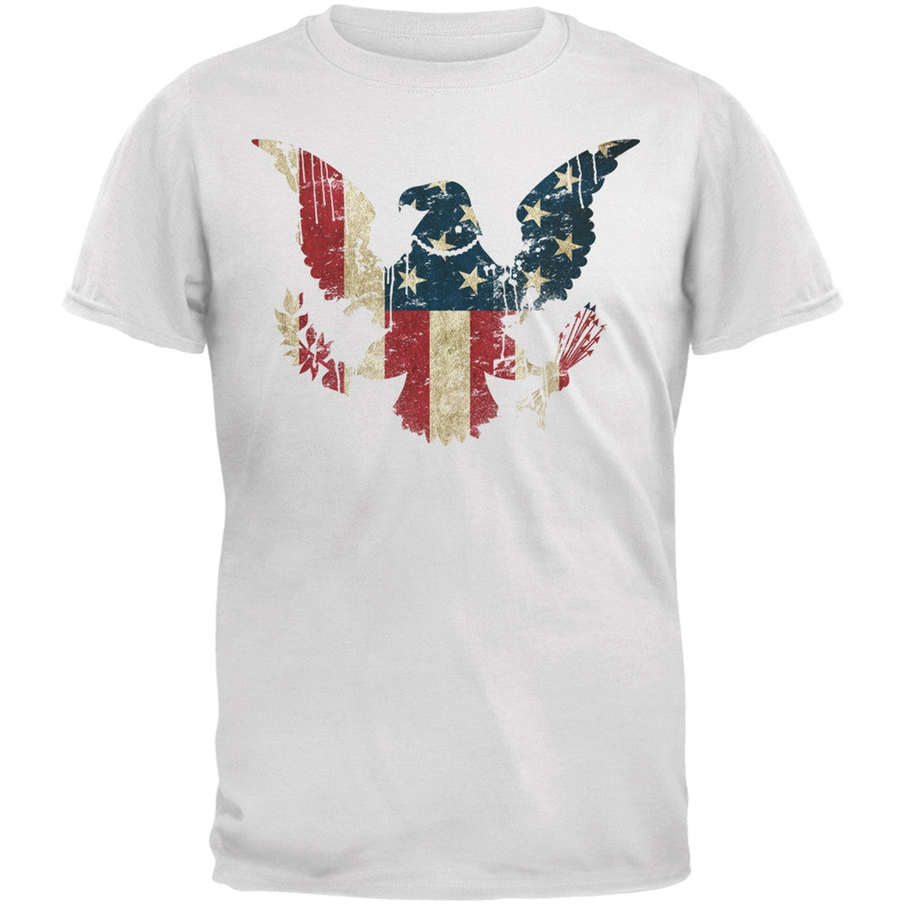 Eagle Distressed Flag White Adult T-Shirt – Old Glory