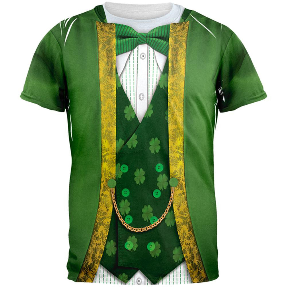 St. Patricks Day Leprechaun Costume All Over Adult T-Shirt – Old Glory