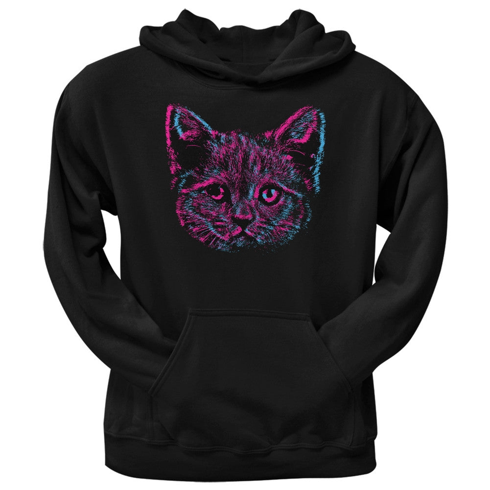 3D Cat Face Black Adult Pullover Hoodie – Old Glory