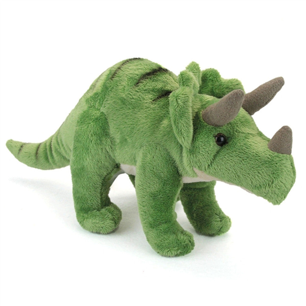 green triceratops stuffed animal