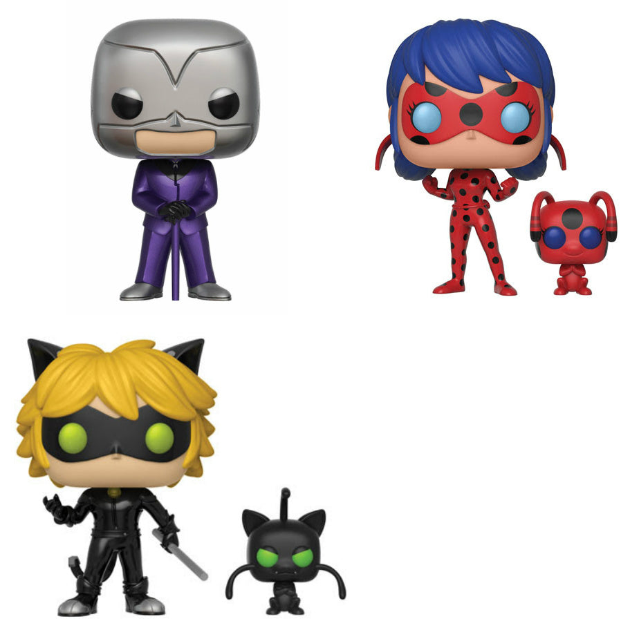 Funko Animation Pop Miraculous Tales Of Ladybug Cat Noir Set Of 3