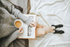 stress-free home woman reading a book