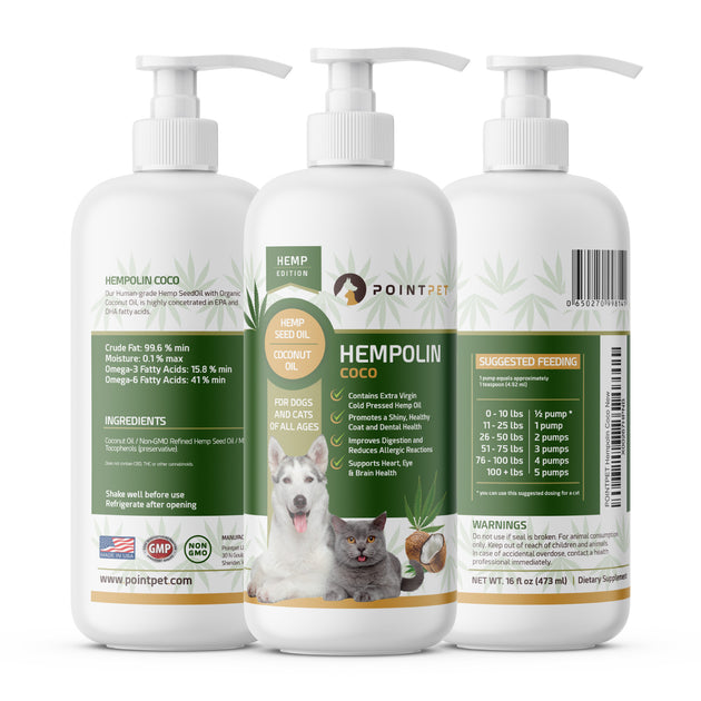 Hempolin Coco Coconut and Pet Hemp Oil for Dogs and Cats ...