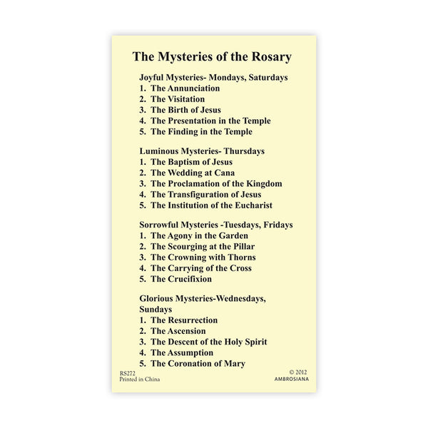 What Are The 4 Mysteries Of The Rosary