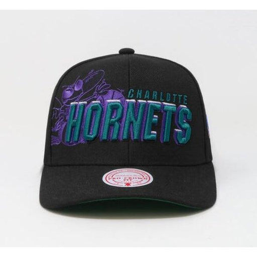 MITCHELL & NESS Logo History Fitted HWC Charlotte Hornets Snapback  HHSF5150-CHOYYPPPBLCK - Karmaloop