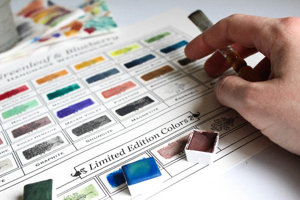 Greenleaf & Blueberry Artisanal Handmade Watercolors Making Your Own Color Chart