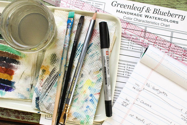 Greenleaf & Blueberry Artisanal Handmade Watercolors Color Characteristics