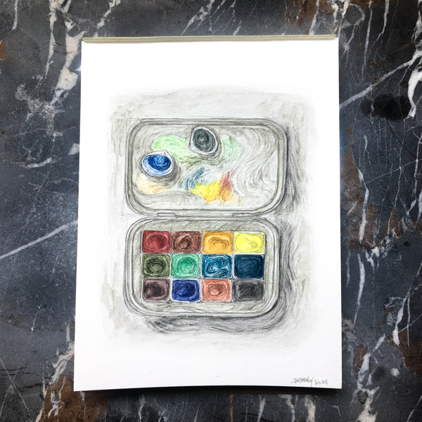 Portrait of a watercolor palette by jess greenleaf greenleaf and blueberry painting project idea exercise