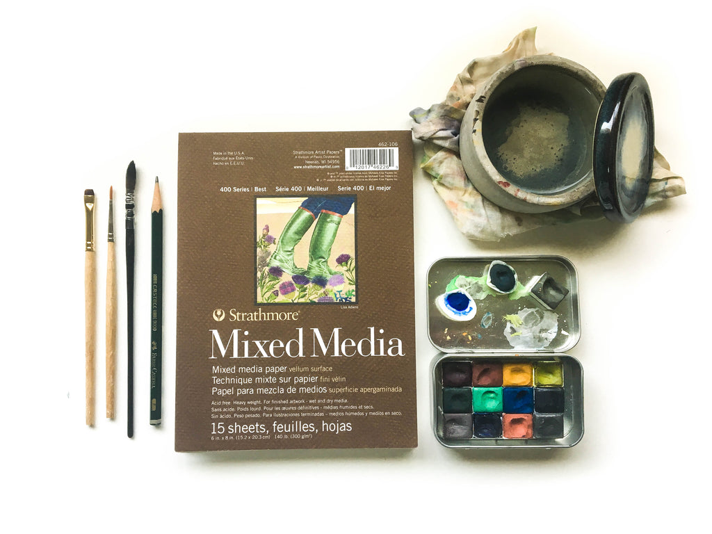 paint your watercolor palette portrait painting project greenleaf and blueberry supply list