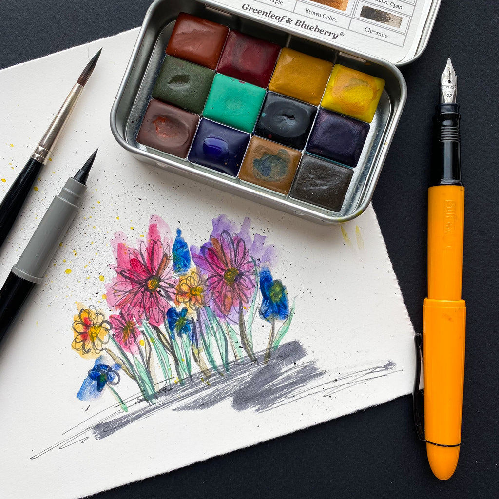 Waterproof Ink In Fountain Pens For Watercolor Painting