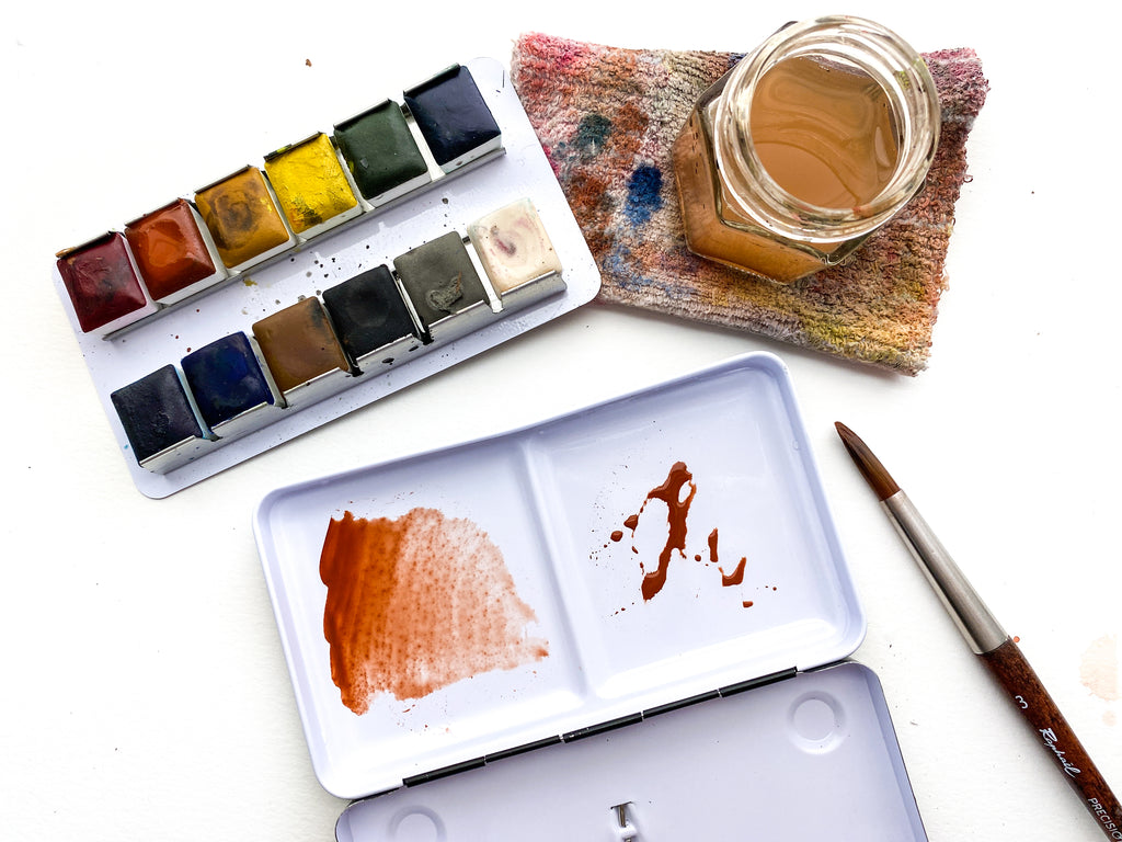 Breaking In Enamel Palettes & Mixing Areas To Prevent Watercolor