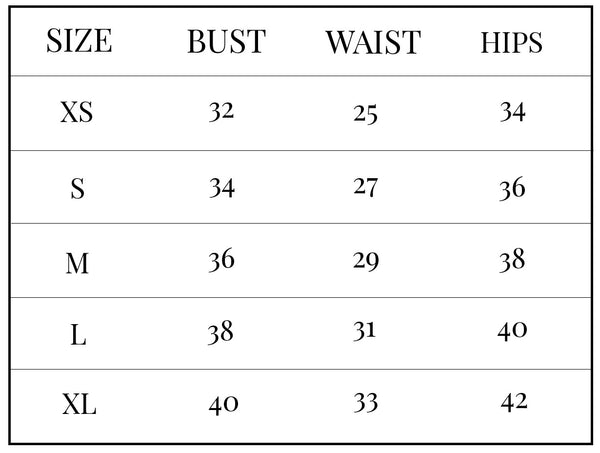 Sizing Chart