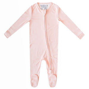 Blush Zip Up Footie - The Attic Boutique