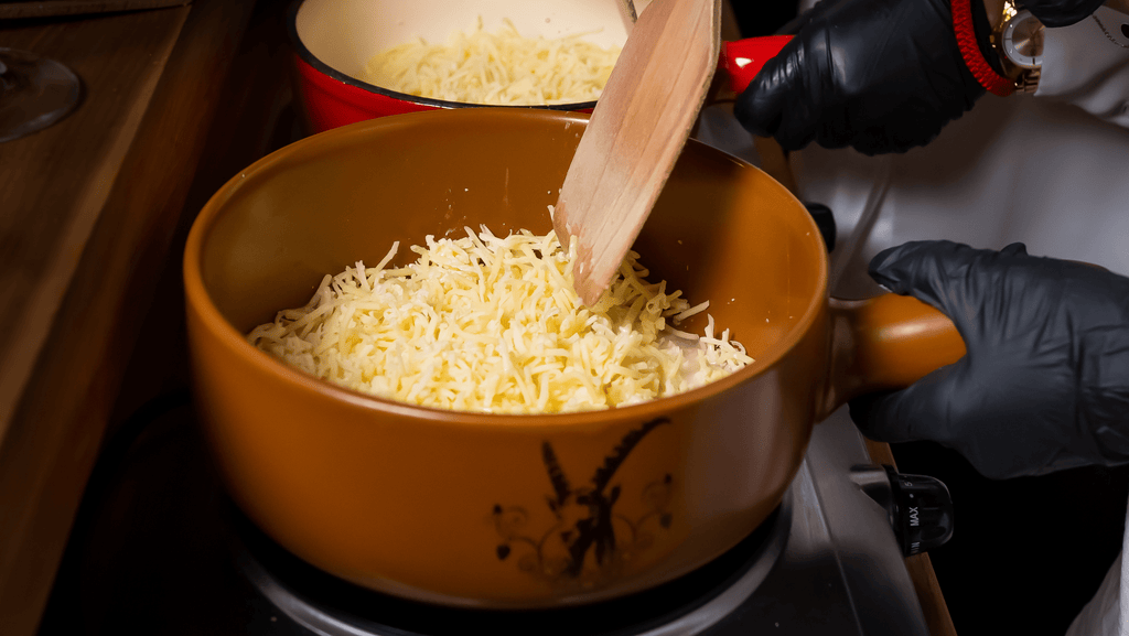 grated cheese for fondue