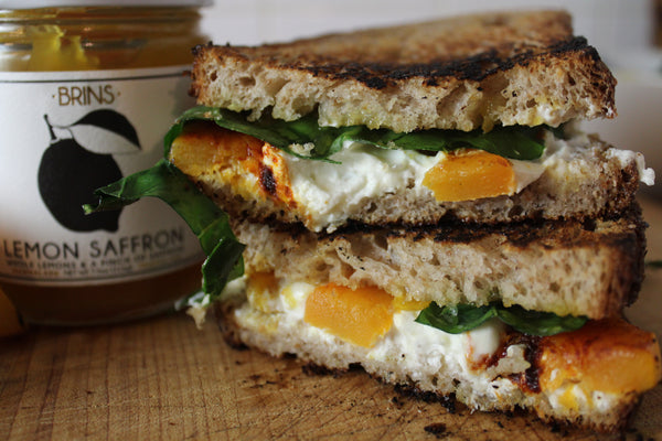 goat cheese grilled cheese with butternut squash
