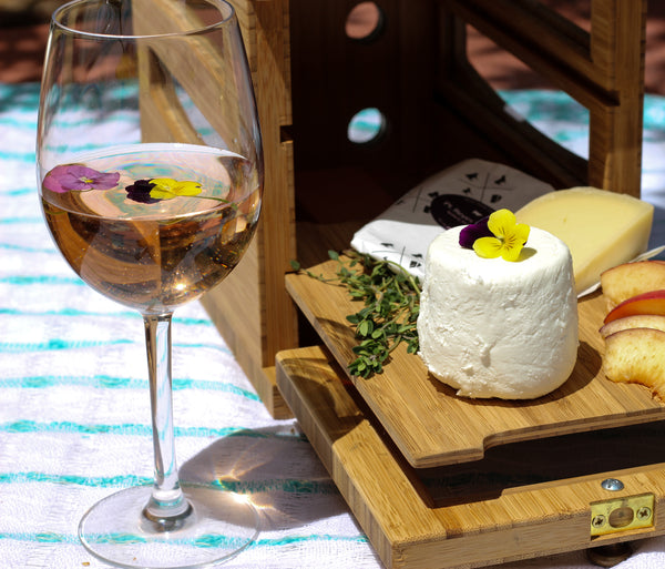 brooklyn winery rose wine with new york goat cheese