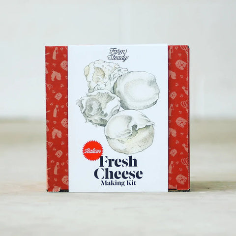 red and white home cheesemaking kit box