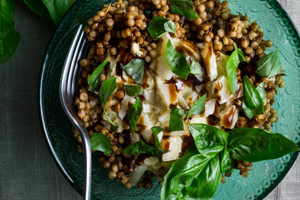 green lentil recipe with parmesan and balsamic