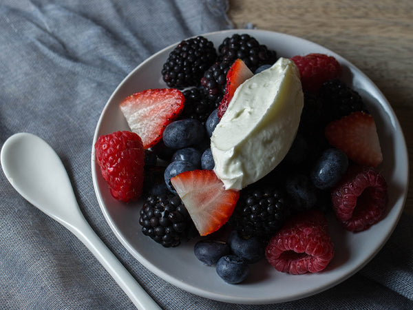 whipped goat cheese with berries