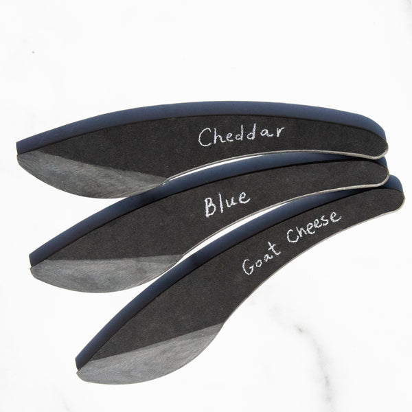 hybrid black cheese knife with writable handle