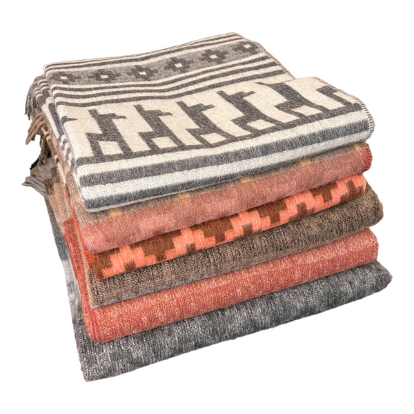 stack of baby Alpaca blankets by Peruvian Accent
