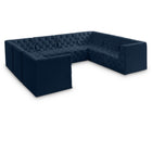 Meridian Furniture Tuft Velvet Modular Sectional 8A - Navy - Sofas