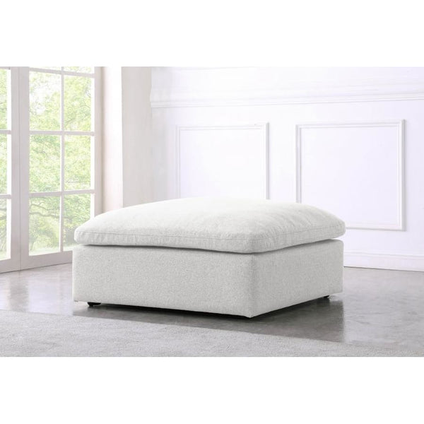 Meridian Furniture Serene Linen Deluxe Cloud Modular Down Filled Overstuffed Ottoman - Ottomans