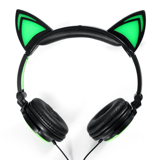 blandt Arbejdsgiver Tag det op Foldable Glowing Cat Ears headphones with LED lights – OMG Adorables