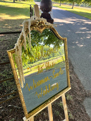 Hi Cacti Brings Tropical Florals to Larmar Tree Gardens Wedding england mirror sign eco friendly sustainable vegan sign bride groom bridal palm tropical wiltshire leaf monstera plants floral design floristry wedding venue roman temple