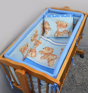 Cotton 5 Piece Crib Baby Bedding Set 90x40 Fits Rocking Cradle